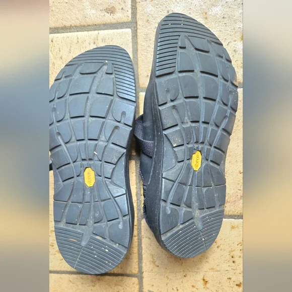 Chaco gorgeous black leather "Vibrum" sandle slide work clog sz7.5 - Picture 4 of 6